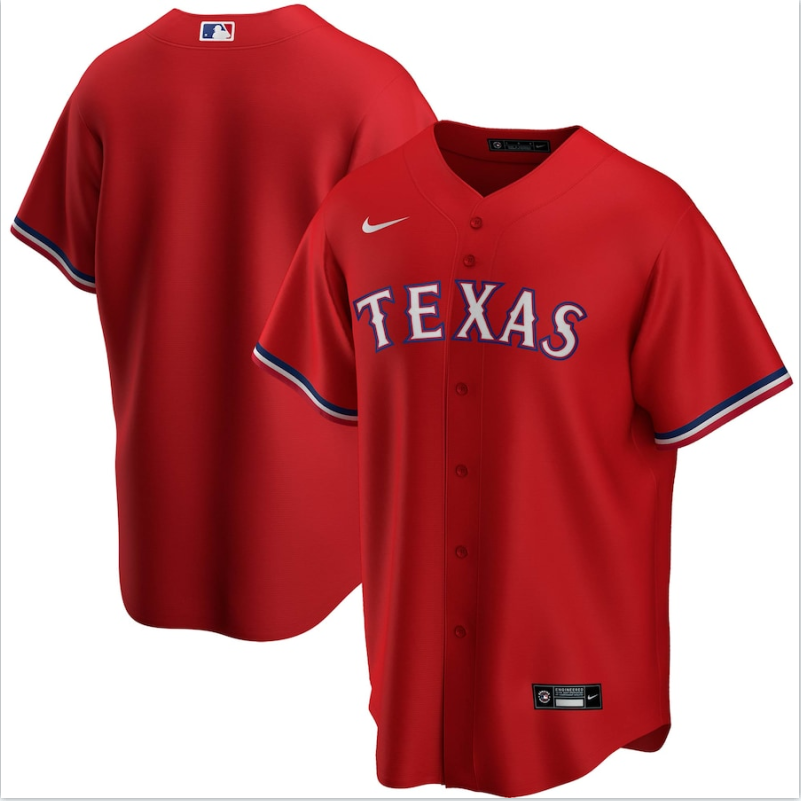 Men's Texas Rangers Red Base Stitched Jersey